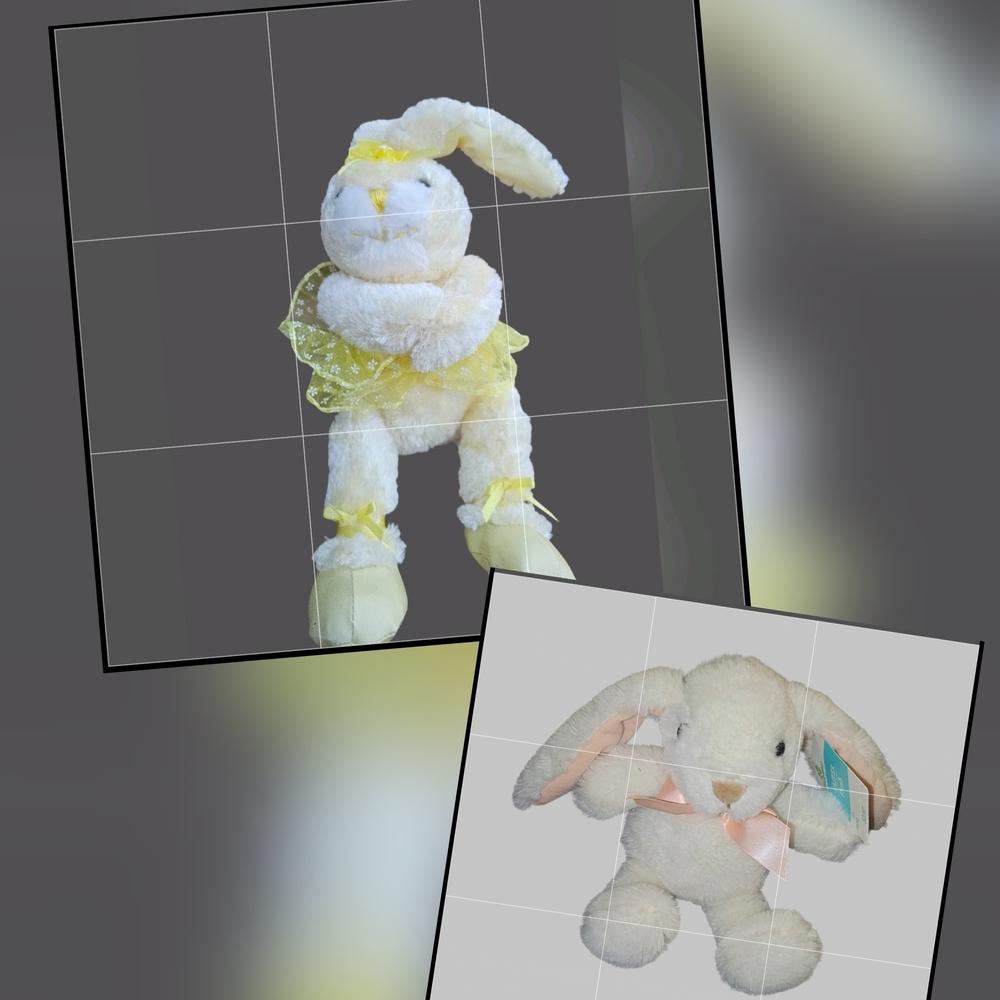 White and Pink Stuffed Bunny Toy